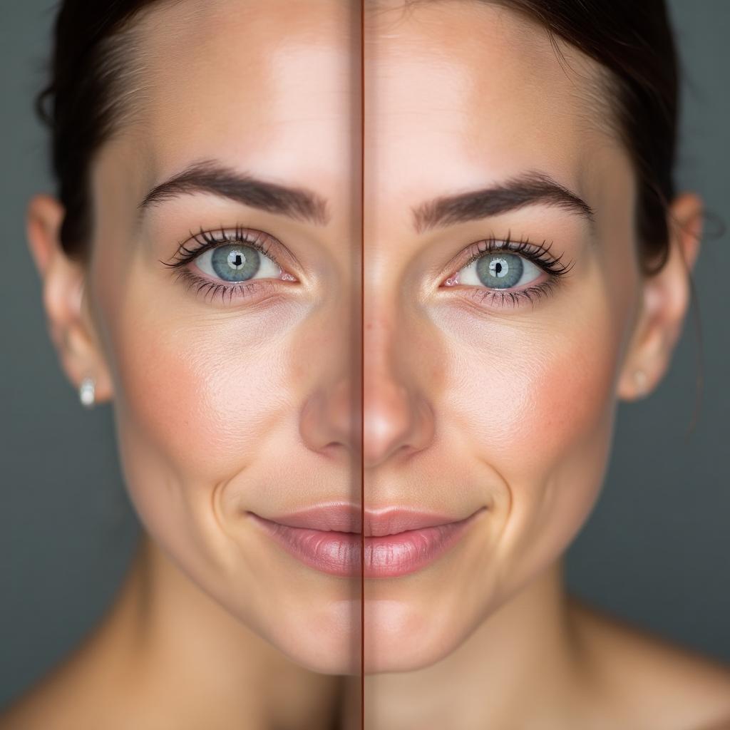 Taking a red light therapy before photo to track skin results