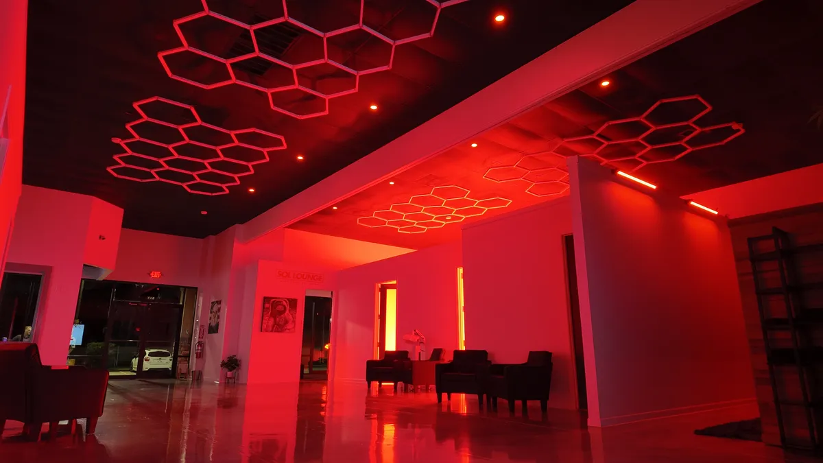 REDSOL Wellness Club Sol Lounge interior in League City, TX